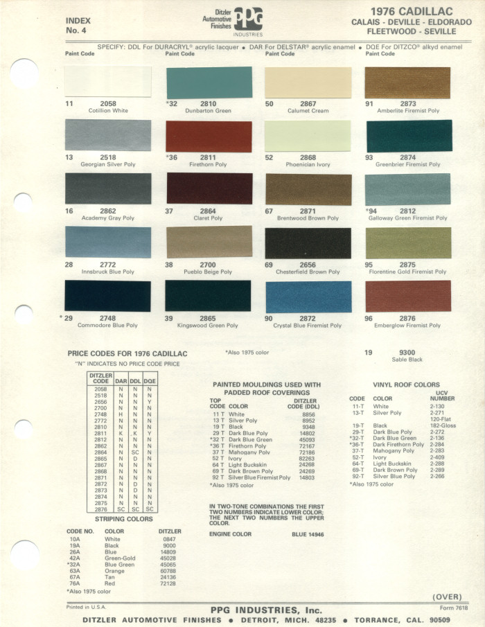 Cadillac colors 1976_1
