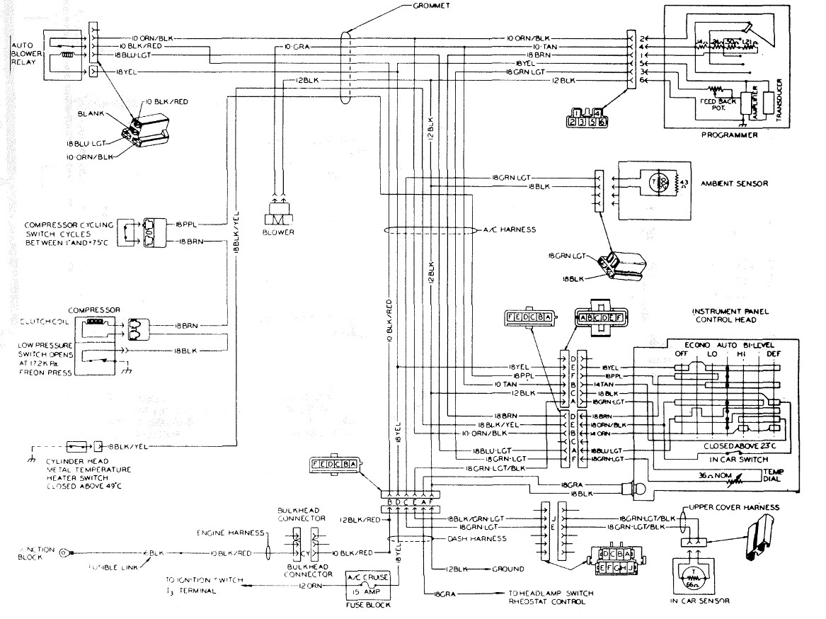 Air Conditioner & Heater Wiring Circuit. 1977-78 Seville