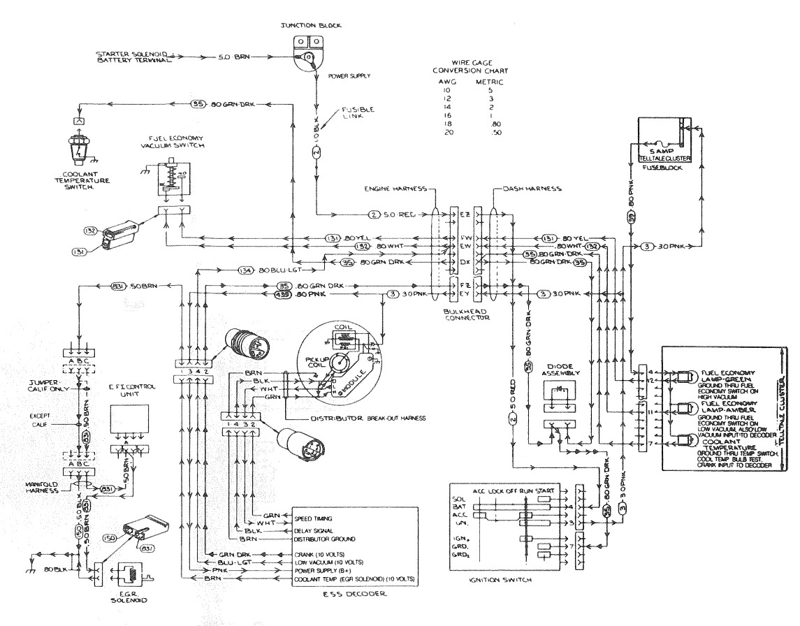 Electronic Spark Selction System Wiring Circuit. 1978