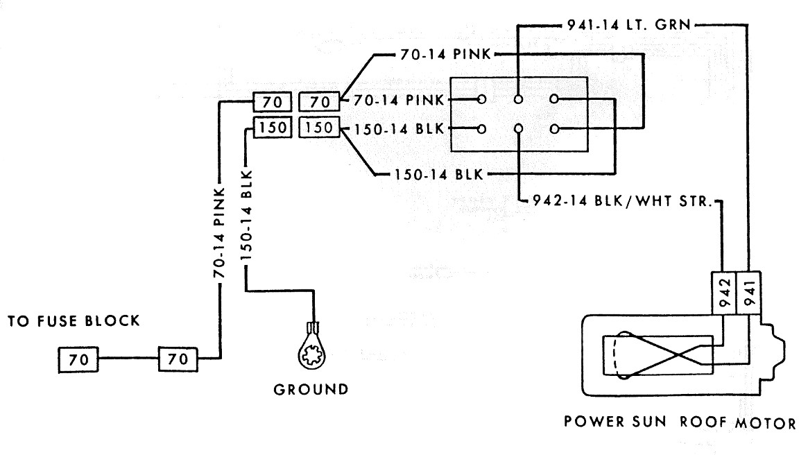 Power Sun Roof Wiring Circuit. 1978