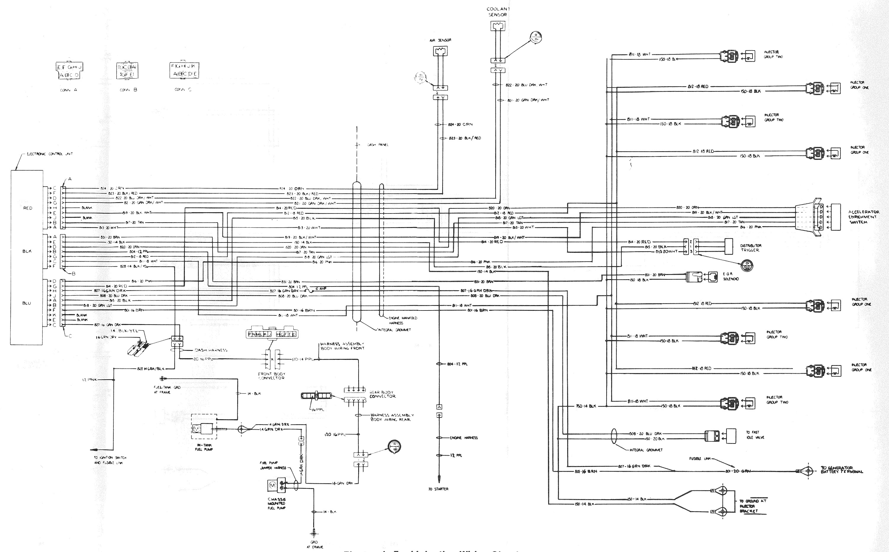 Electronic Fuel Injection Wiring Circuit. 1977